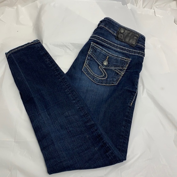 WOMEN’S Silver Blue Suki Jegging Low Rise Size 26 - Picture 2 of 13